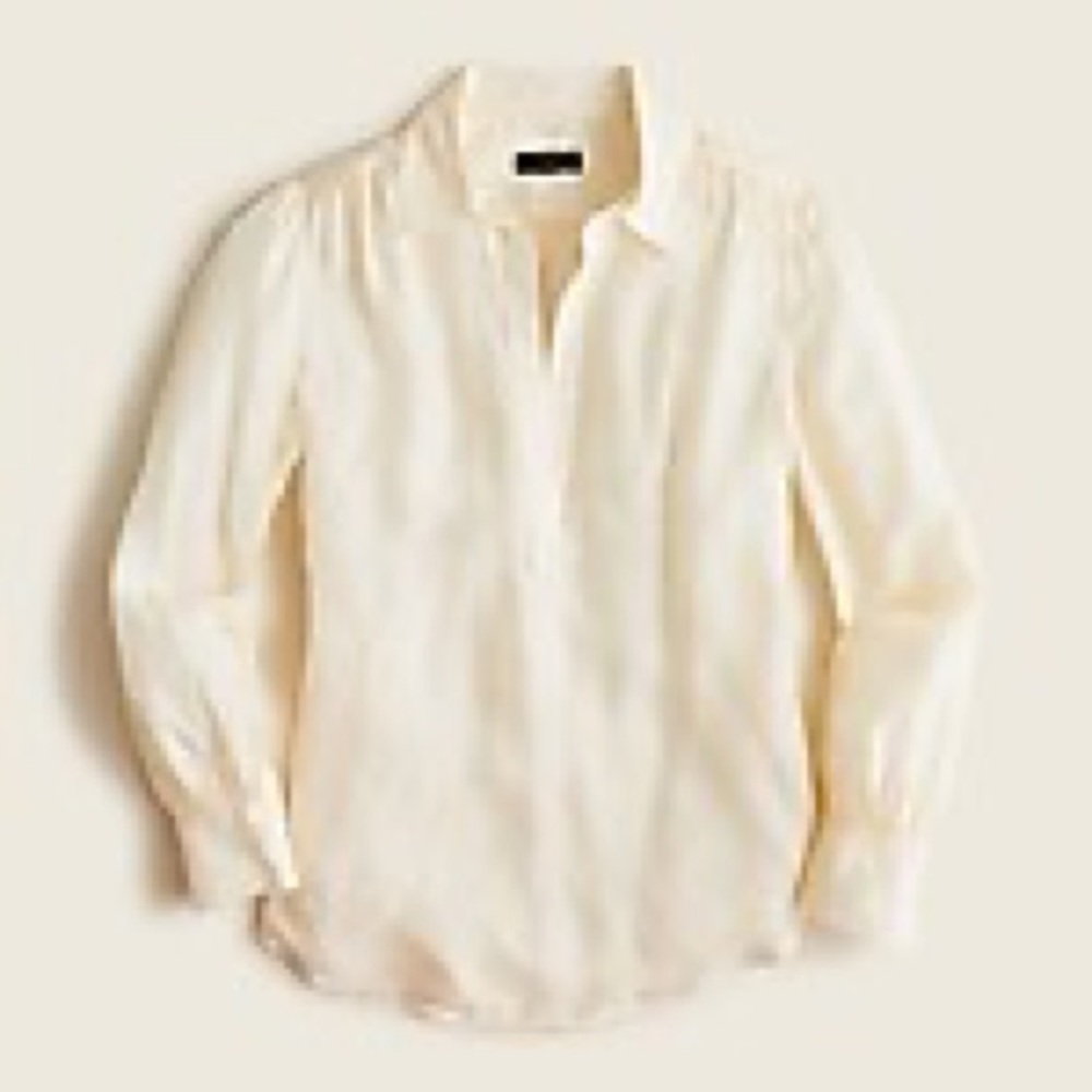 J.Crew Eco cupro-blend collared V-neck popover top BD789